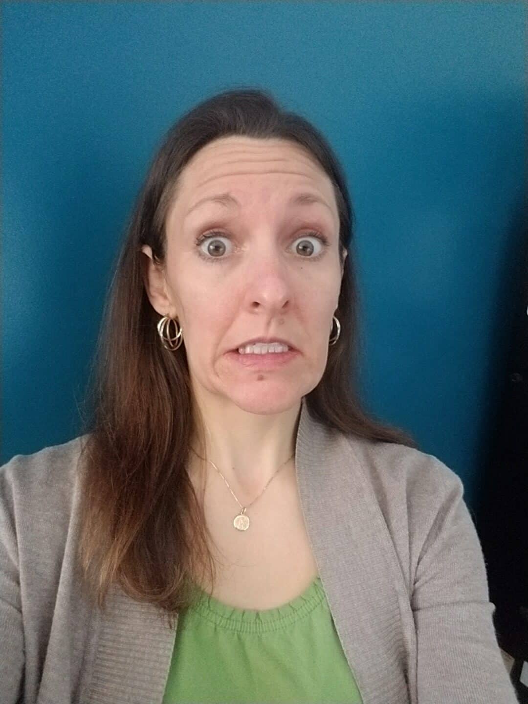 surprised look on face