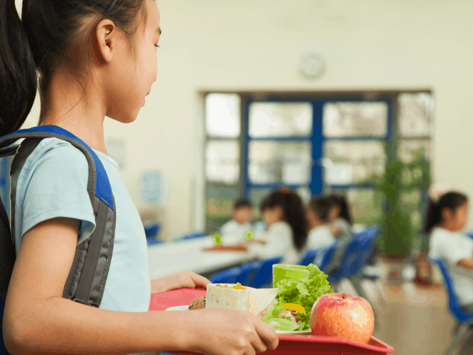 girl at school lunch