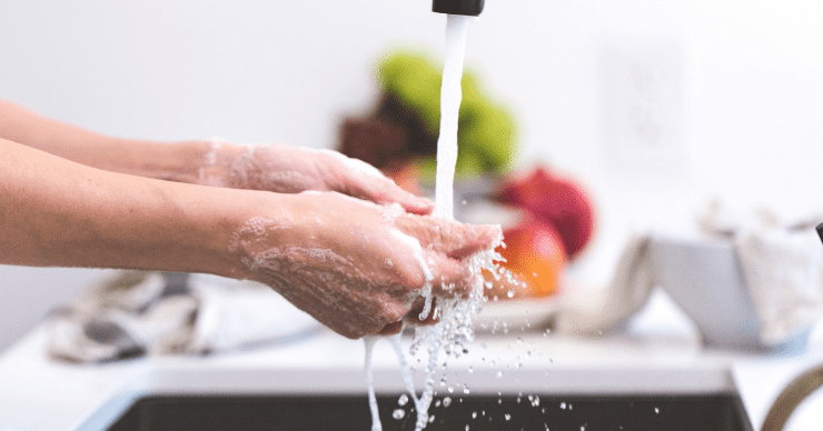 washing hands