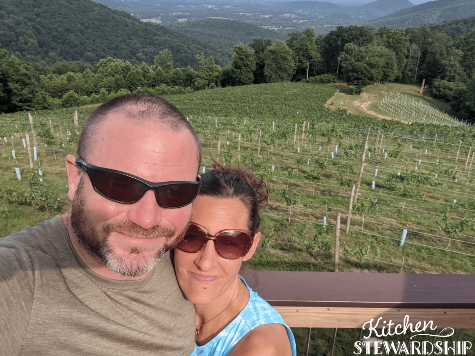 Kris and Katie at a vineyard