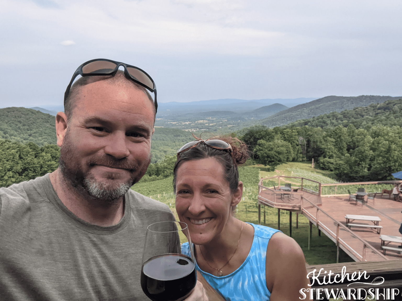 Kris and Katie at a vineyard