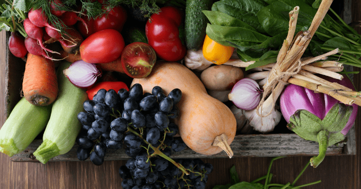 healthy fruit and veggies