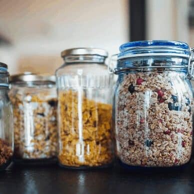 dry food storage in glass jars
