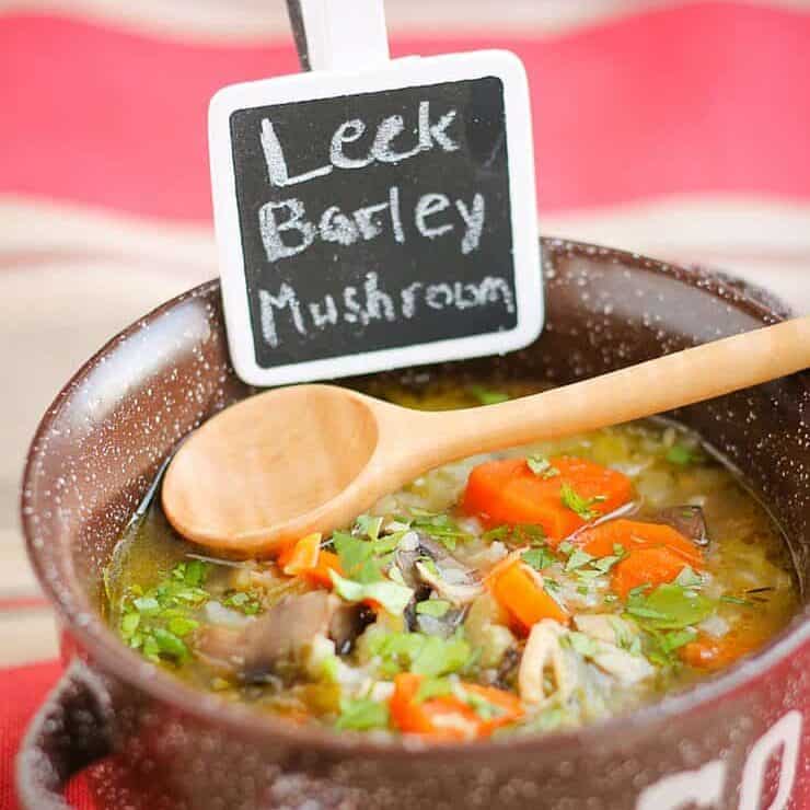 Do you eat leeks very often? Give them a try with homemade chicken, barley and leek soup.