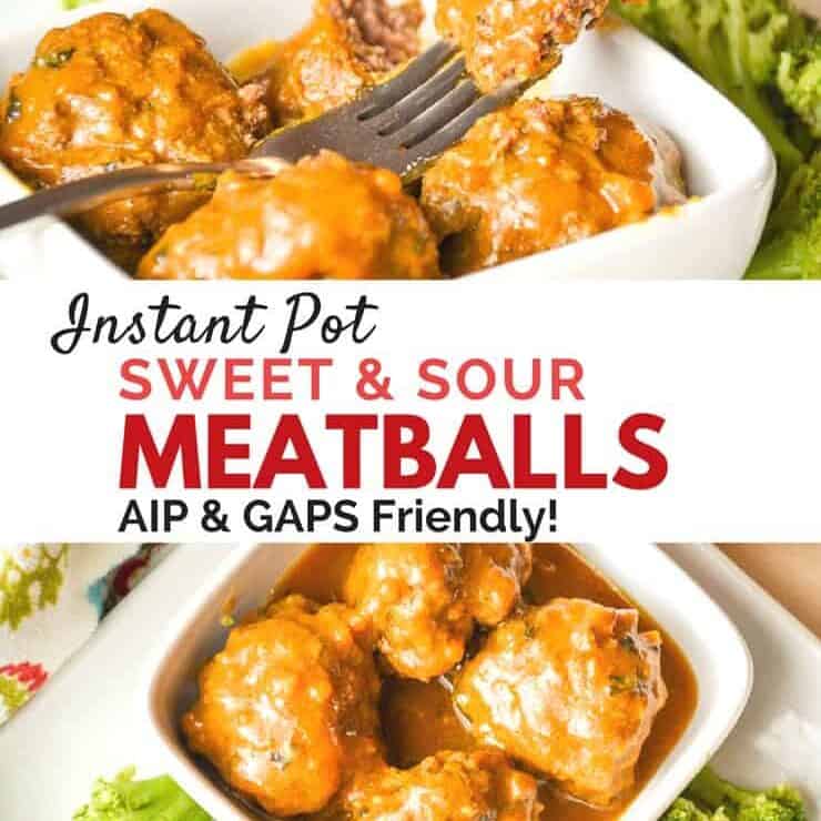 Instant Pot Sweet And Sour Meatballs - GAPS & AIP allergy friendly meal. Quickly have a healthy dinner everyone will love! Such a kid friendly dinner or great for a party too!