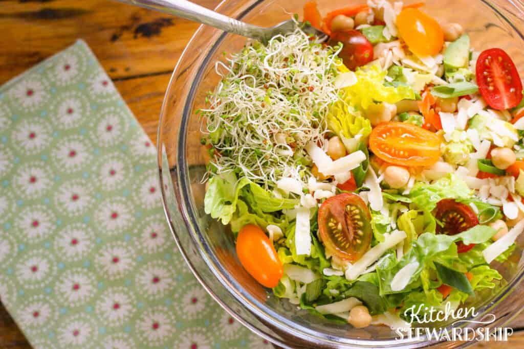 healthy salad with protein and fat