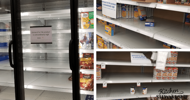 food shortages causing empty grocery store shelves