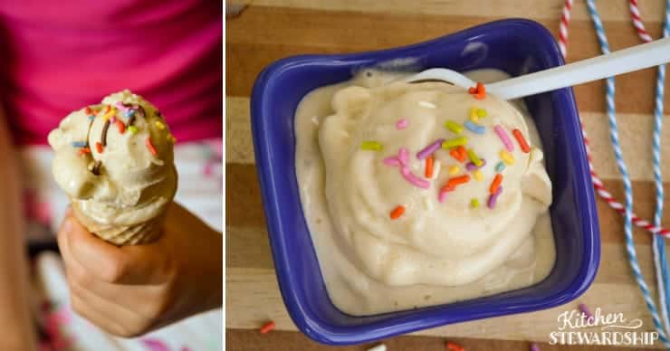 Dairy-free ice cream with sprinkles