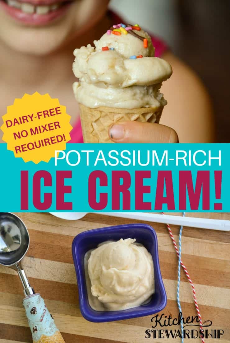 Potassium-rich dairy-free ice cream