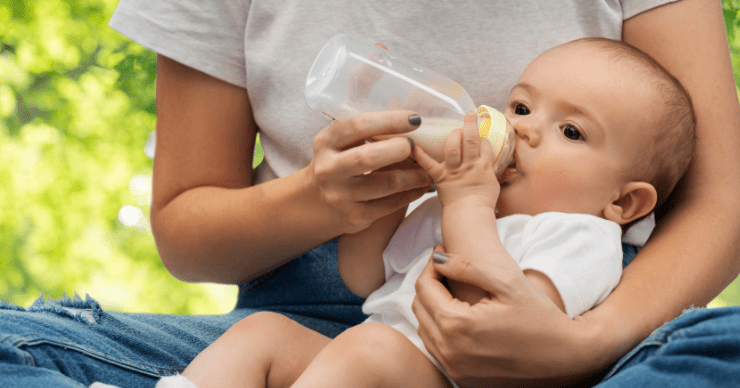 baby drinking bottle
