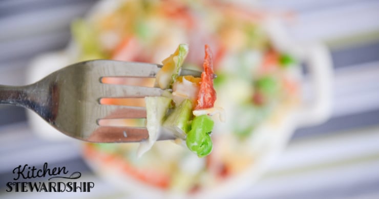 Bite of layered salad