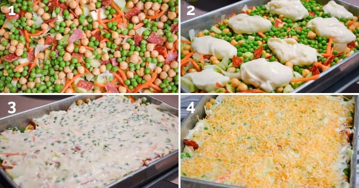 Layers of salad coming together