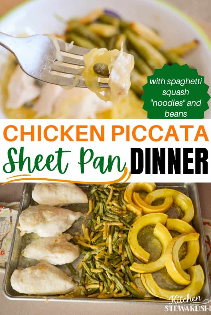 Chicken piccata sheet pan dinner