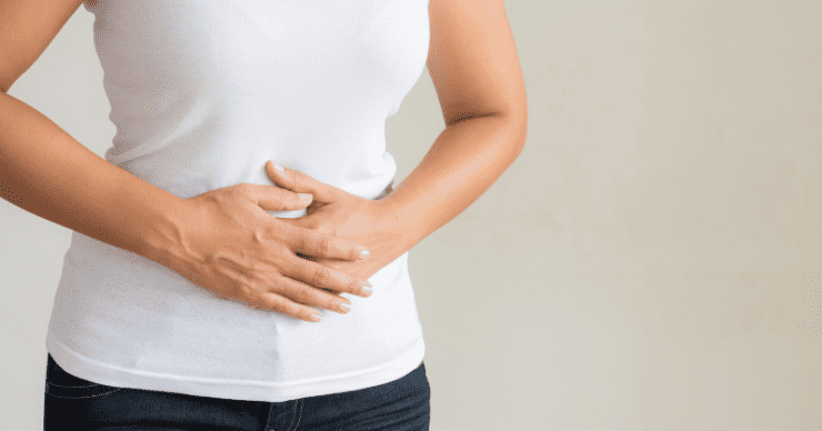 woman with stomach issues