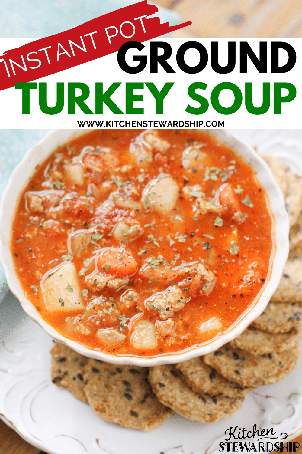Instant Pot ground turkey soup