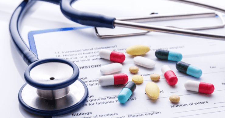 stethoscope and medication