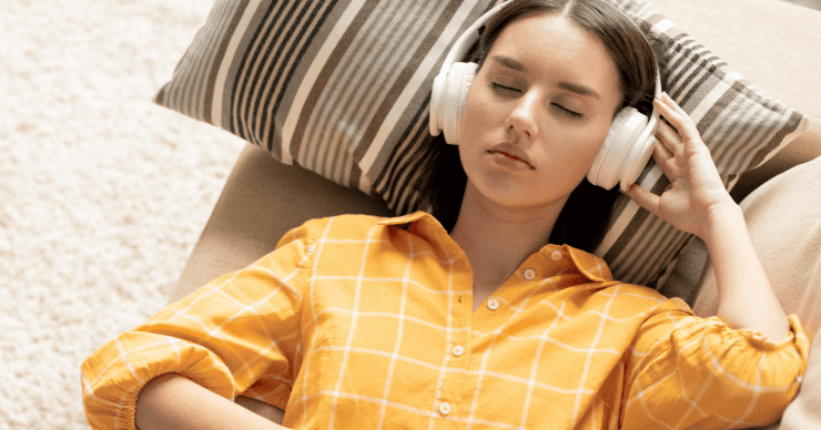 woman doing a body scan