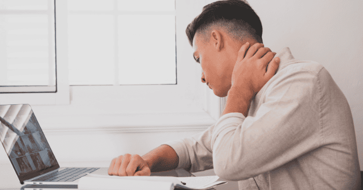 man with a sore neck