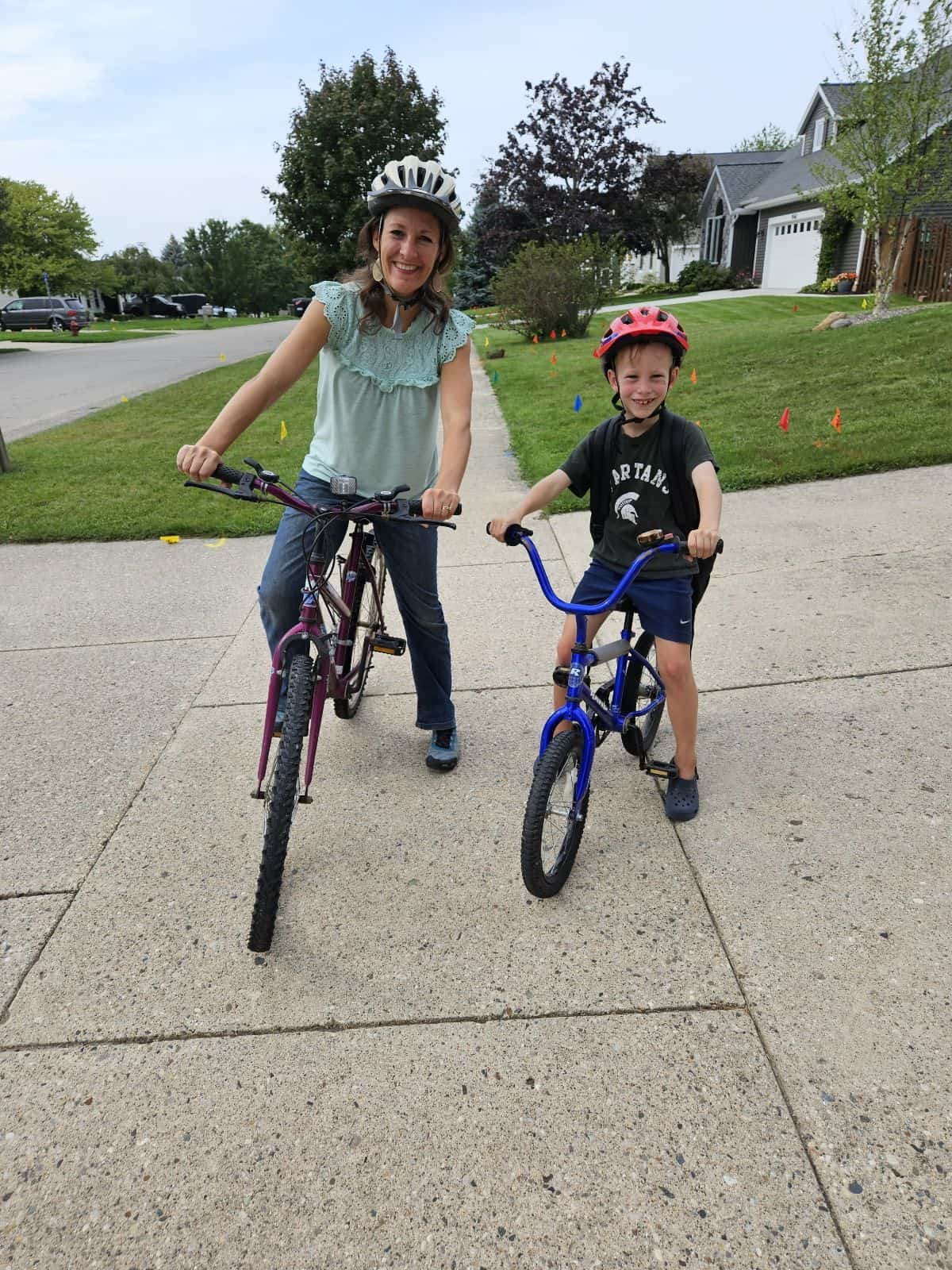 Katie and Gabe biking