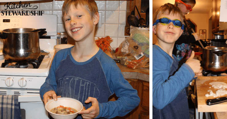 Paul cooking cheeseburger soup