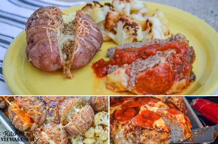 Sheet pan meatloaf with vegetables