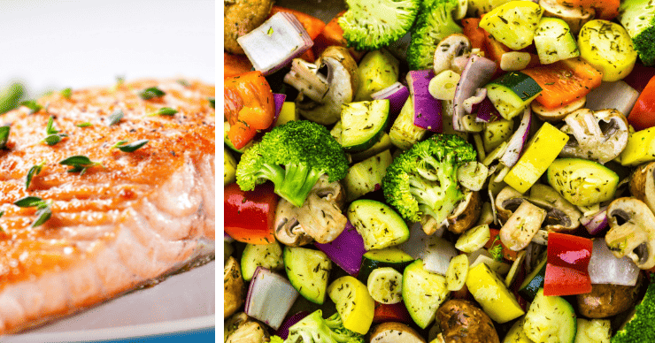 salmon and veggies