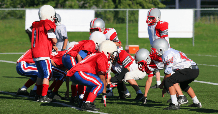 kids playing football