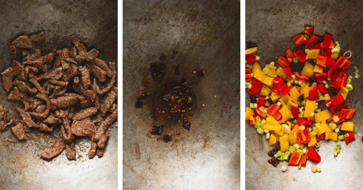 making kung pao beef