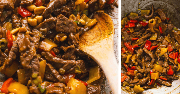 making kung pao beef