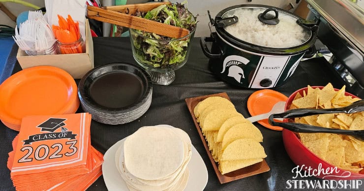 graduation party food set up