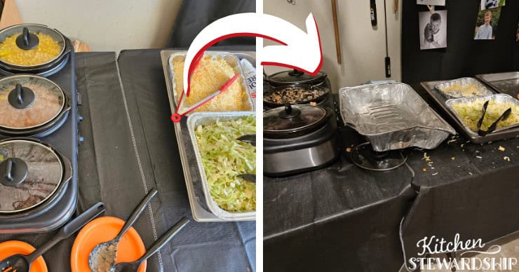 before and after of our graduation party food