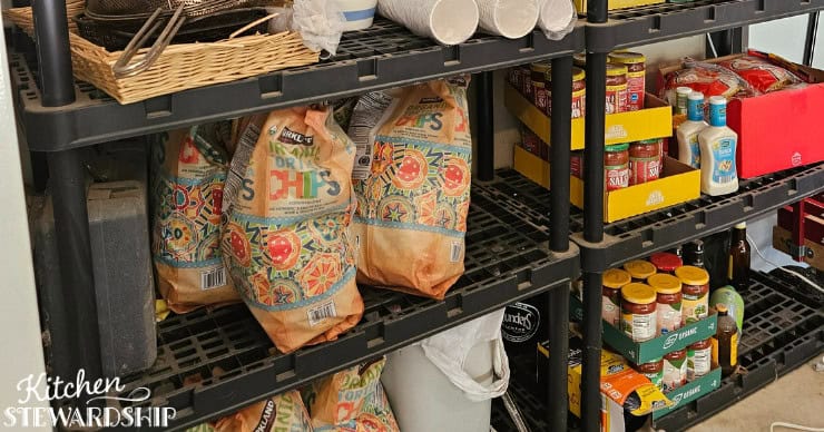 stocking up on food for our large group party