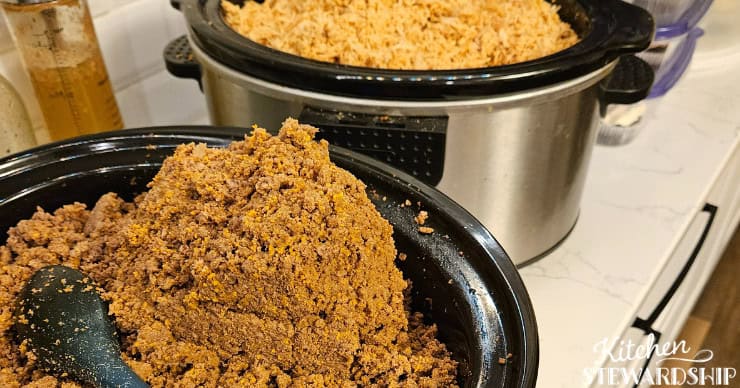 Ground beef and shredded chicken