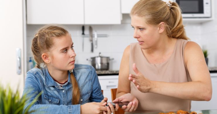 mom taking away phone